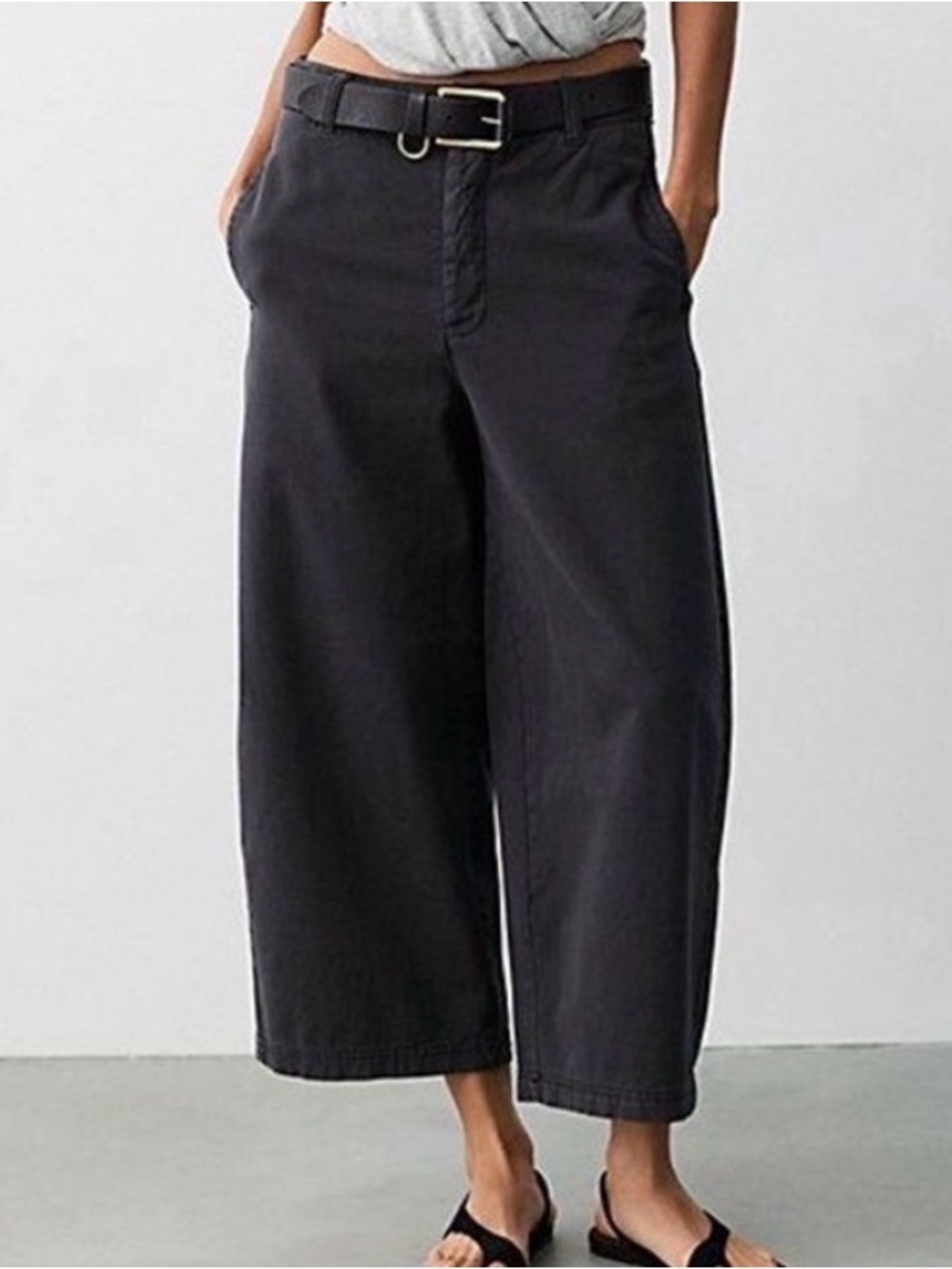 Free People We The Free Lay Down Chino Trousers. NWT. Black